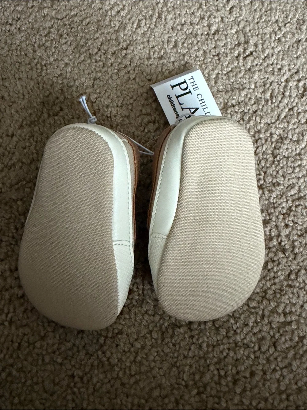 The Childrens Place Baby Boy Beige Tan Boat Shoes Size 0-3 Months NWT Loafers